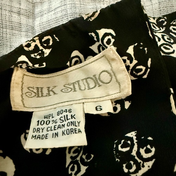 Vintage Silk Studio black & cream dress - Picture 2 of 3